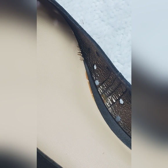 Bundle Only: Nine West Sz 7M Black Leather Ballerina Flats Silver Lining Cap Toe - Picture 10 of 10